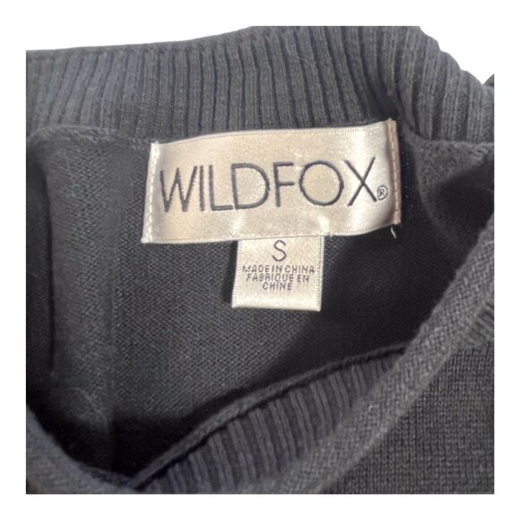 WildFox Fruity Fader Sweater Sequins Black Fruit Print Size SMALL - Picture 3 of 6